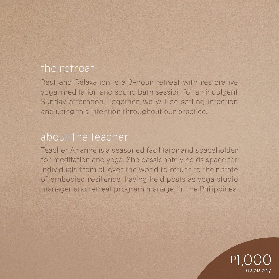 Rest & Relaxation Retreat | Nov 24, 3-6PM