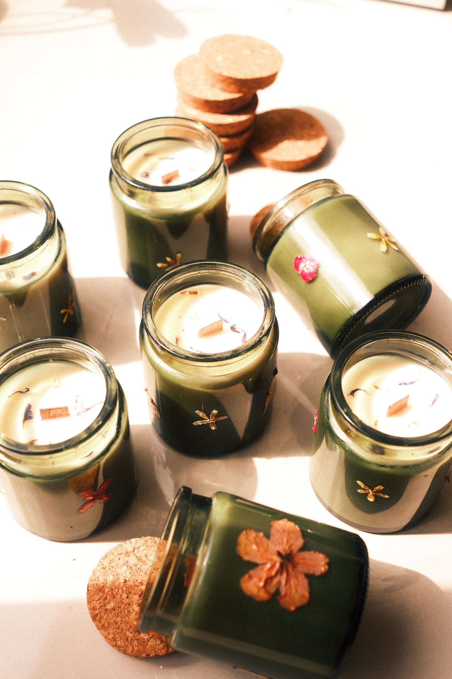 heart chakra flower candle